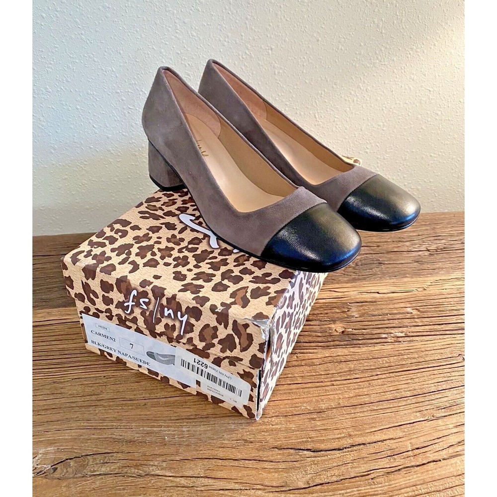 FS/NY French Sole Black/Grey Size 7 Made in Spain Carmen2 Pump